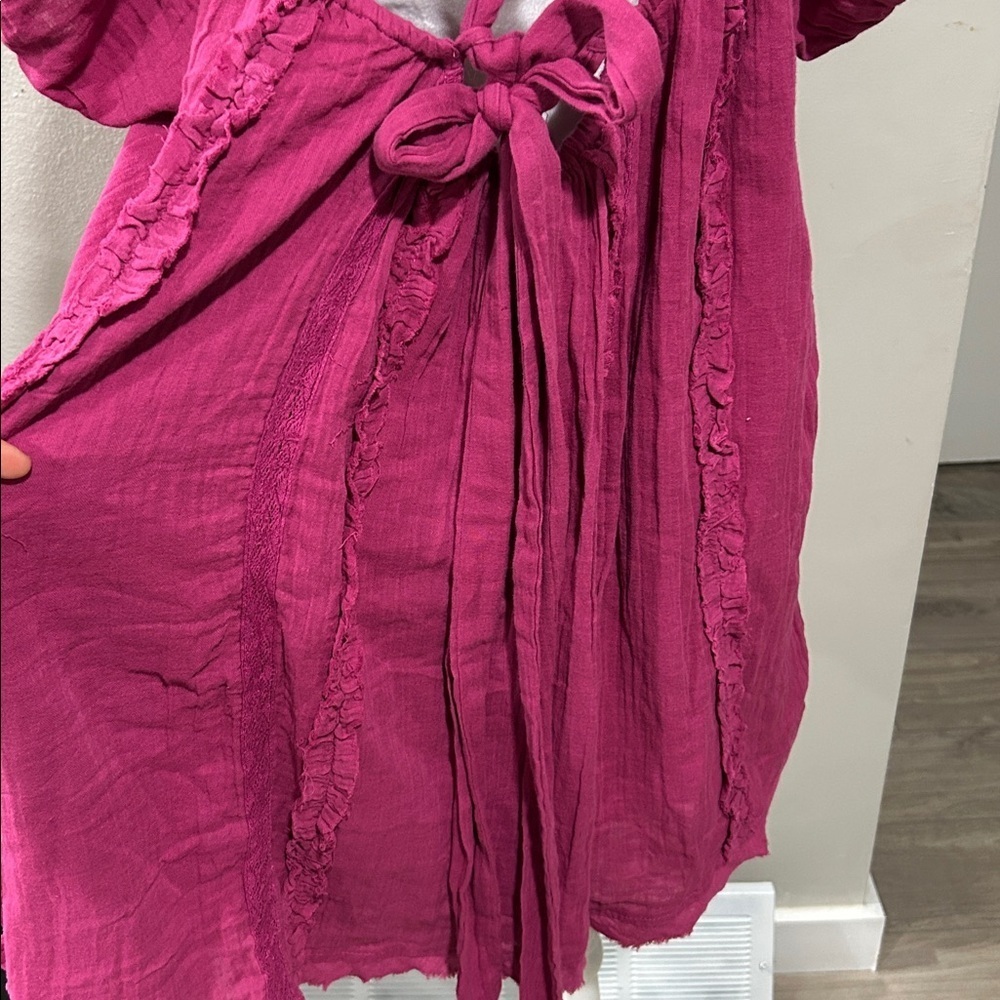 Free People Angele Mini Dress S OB1310143 Dragonfruit Punch Pink SZ Small - Picture 7 of 13